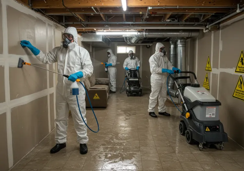 Basement Moisture Removal and Structural Drying process in Cottonwood, CA